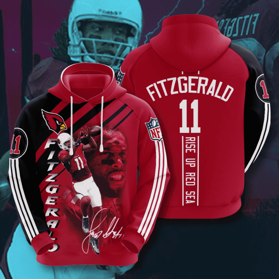 Arizona Cardinals Larry Fitzgerald Hoodie  Zip Hoodie Version 2989