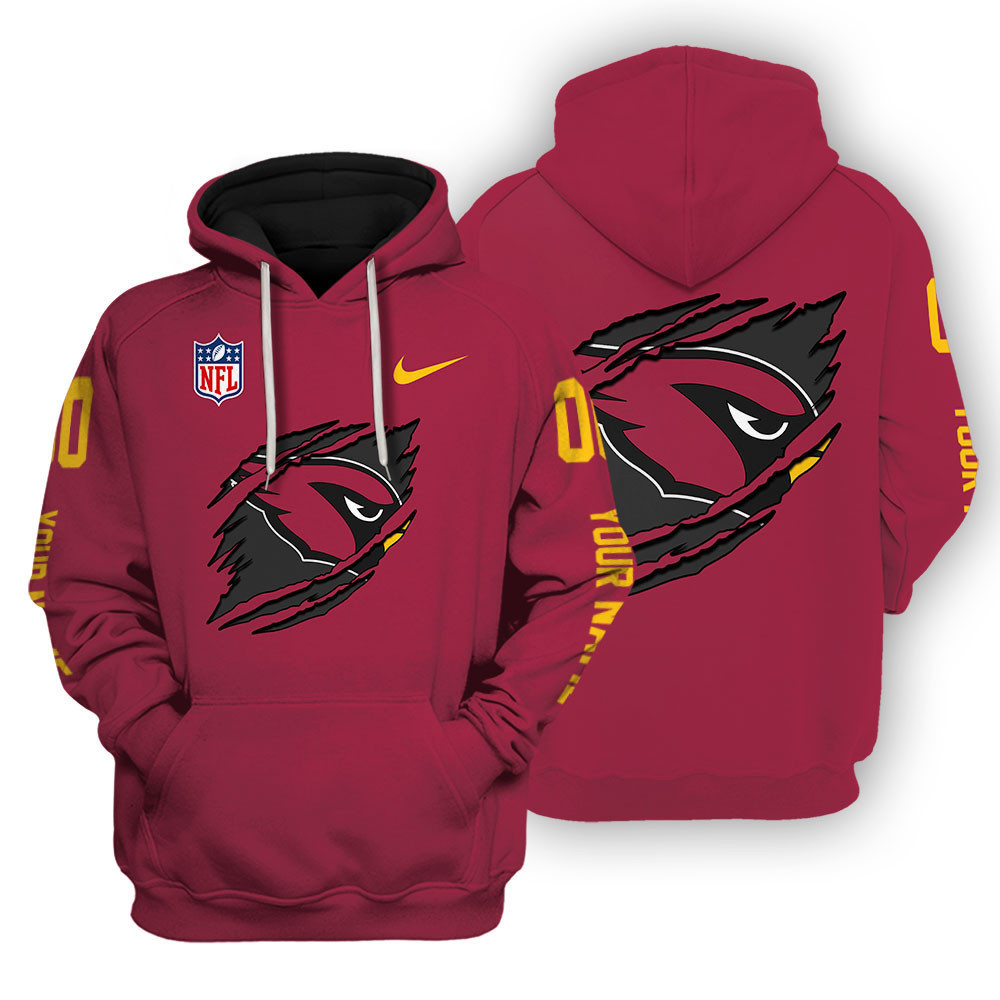 Arizona Cardinals Scratch Logo NFL 3D Hoodie Version 124