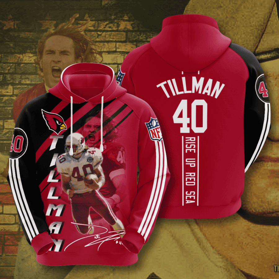 Arizona Cardinals Tillman 40 Hoodie  Zip Hoodie Version 3008