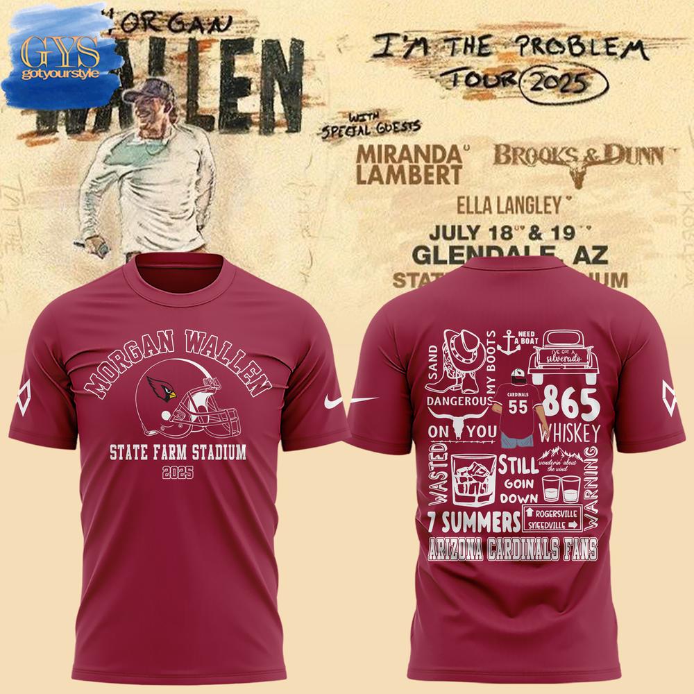 Arizona Cardinals x Morgan Wallen State Farm Stadium T-Shirt Premium Merchandise