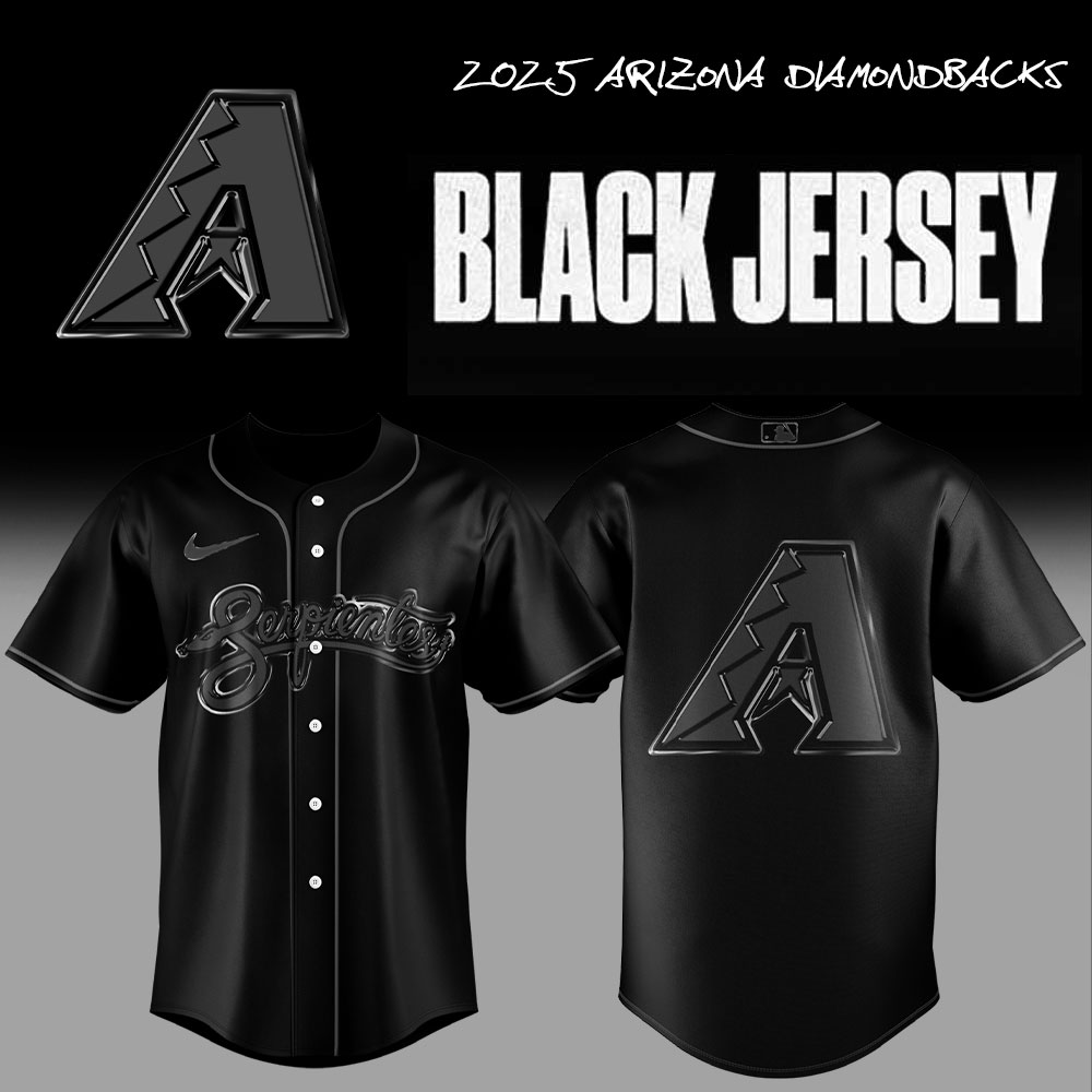 Arizona Diamondbacks MLB Back In Black Personalized Baseball Jersey For Fans