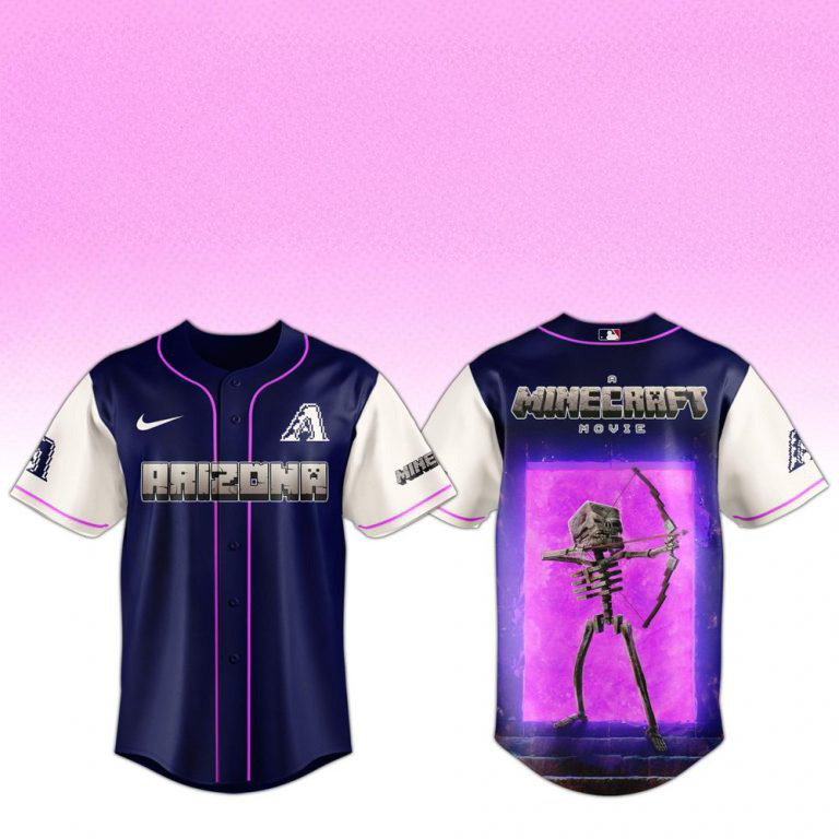 Arizona Diamondbacks MLB Skeleton A Minecraft Movie Baseball Jersey 2025 Gifts For Fans