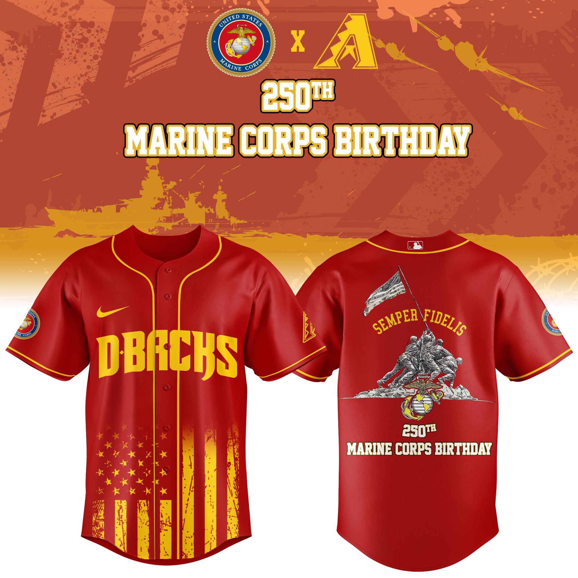 Arizona Diamondbacks MLB x 250 U.S. ARMY Personalized Baseball Jersey For Fans