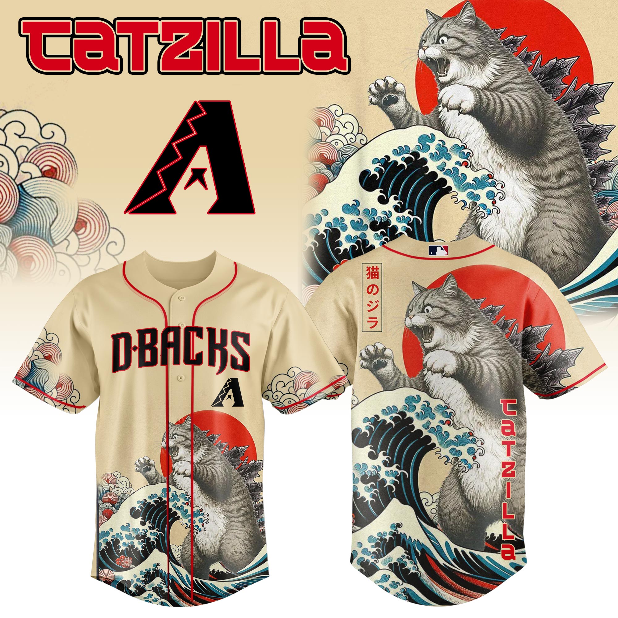 Arizona Diamondbacks MLB x Catzilla Personalized Baseball Jersey For Fans