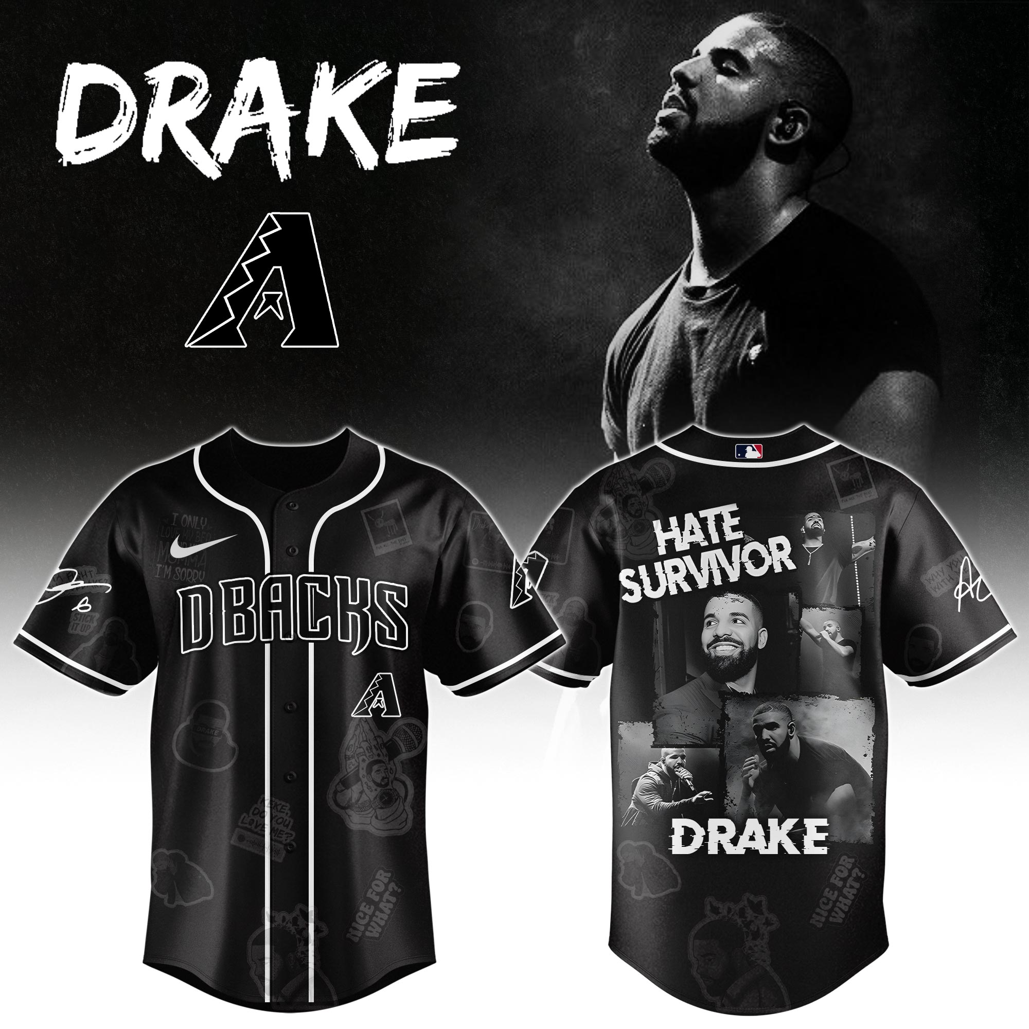 Arizona Diamondbacks MLB x Drake Chromakopia The World Tour Personalized Baseball Jersey For Fans