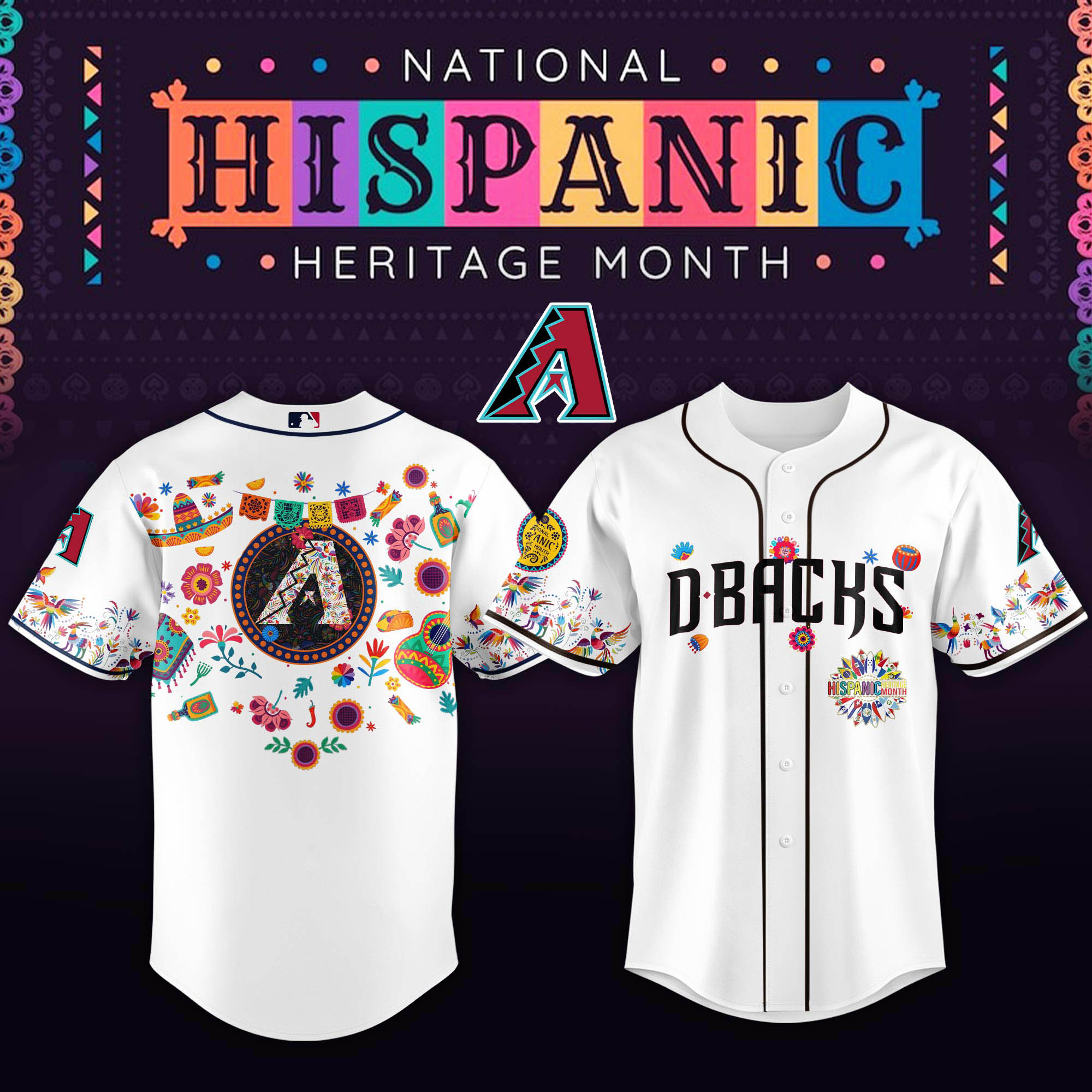 Arizona Diamondbacks MLB X Hispanic Heritage Personalized Baseball Jersey For Fans