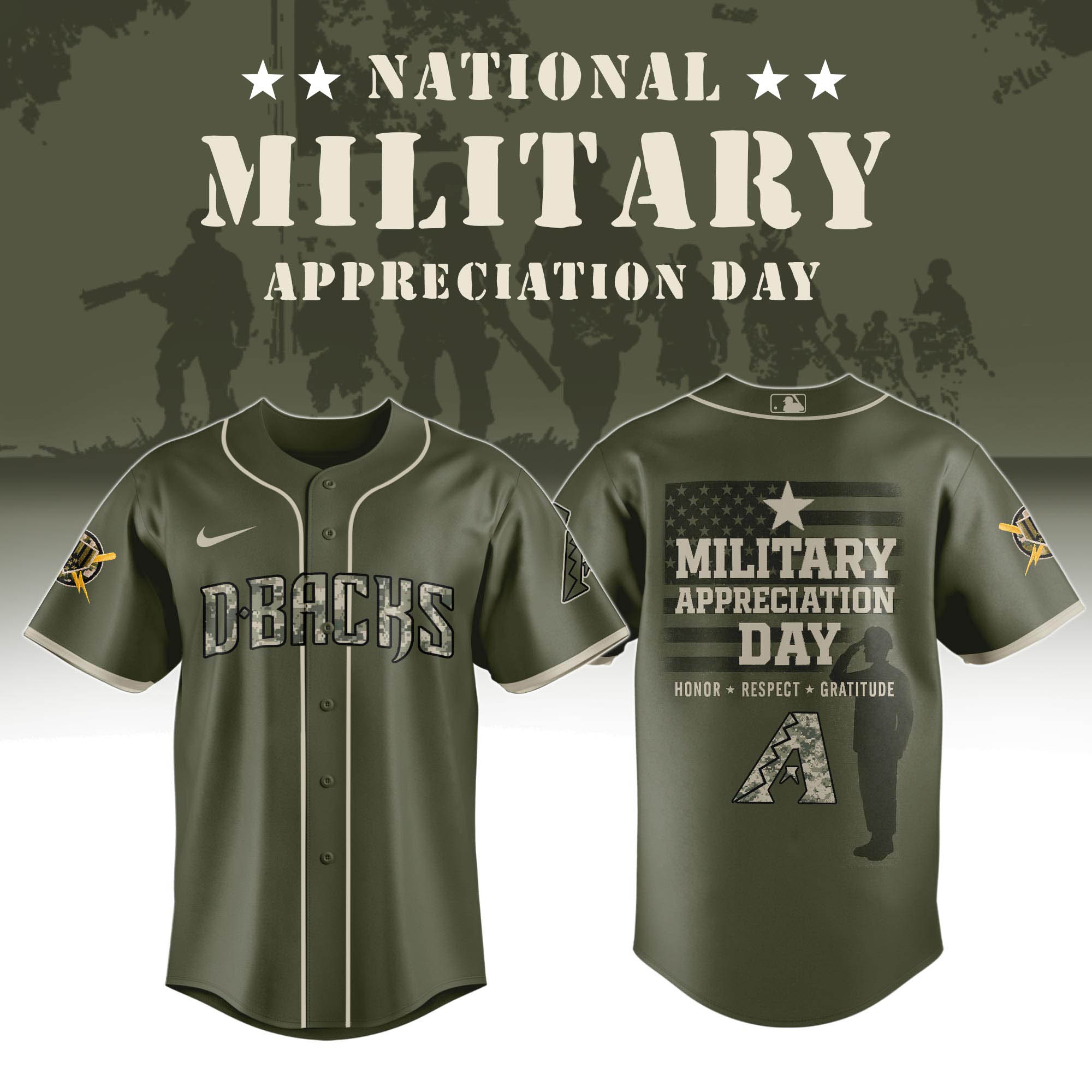 Arizona Diamondbacks MLB x Military Appreciation Day Jersey Personalized Baseball Jersey For Fan