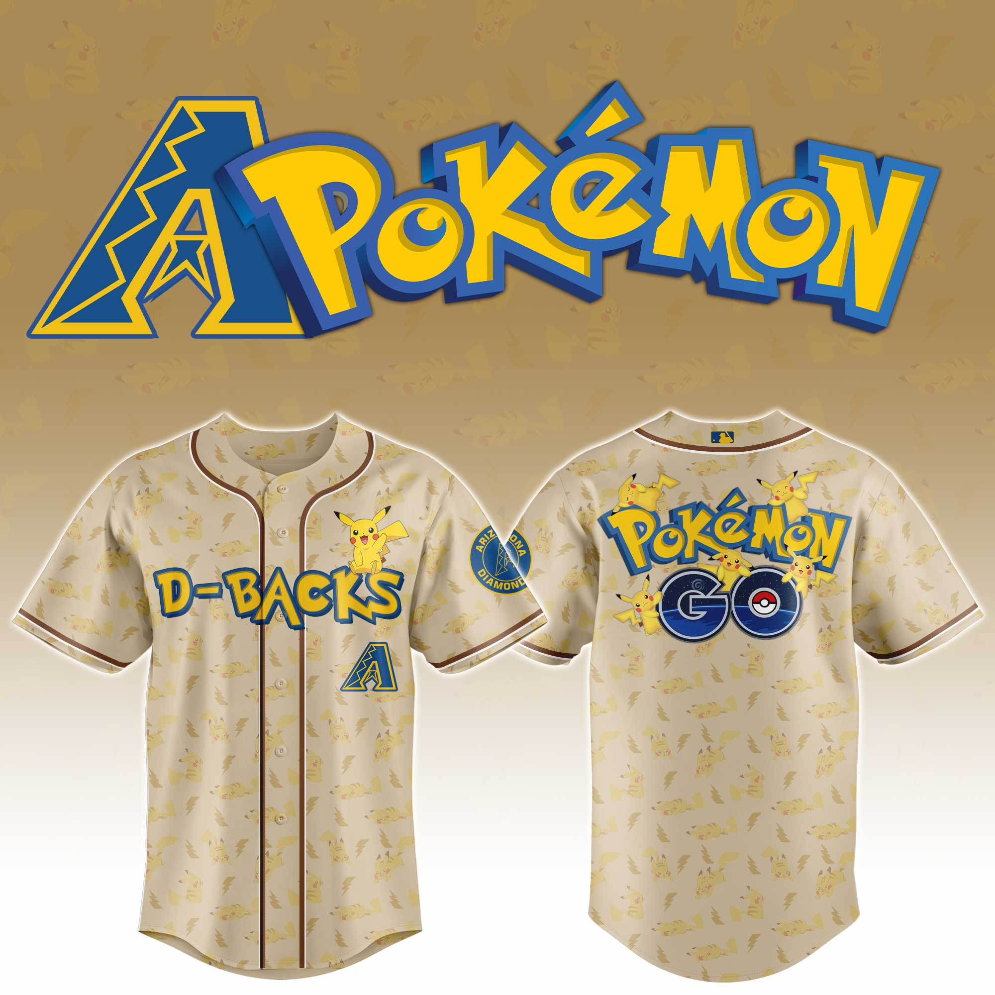 Arizona Diamondbacks MLB x Pokemon Go Master Personalized Baseball Jersey For Fans