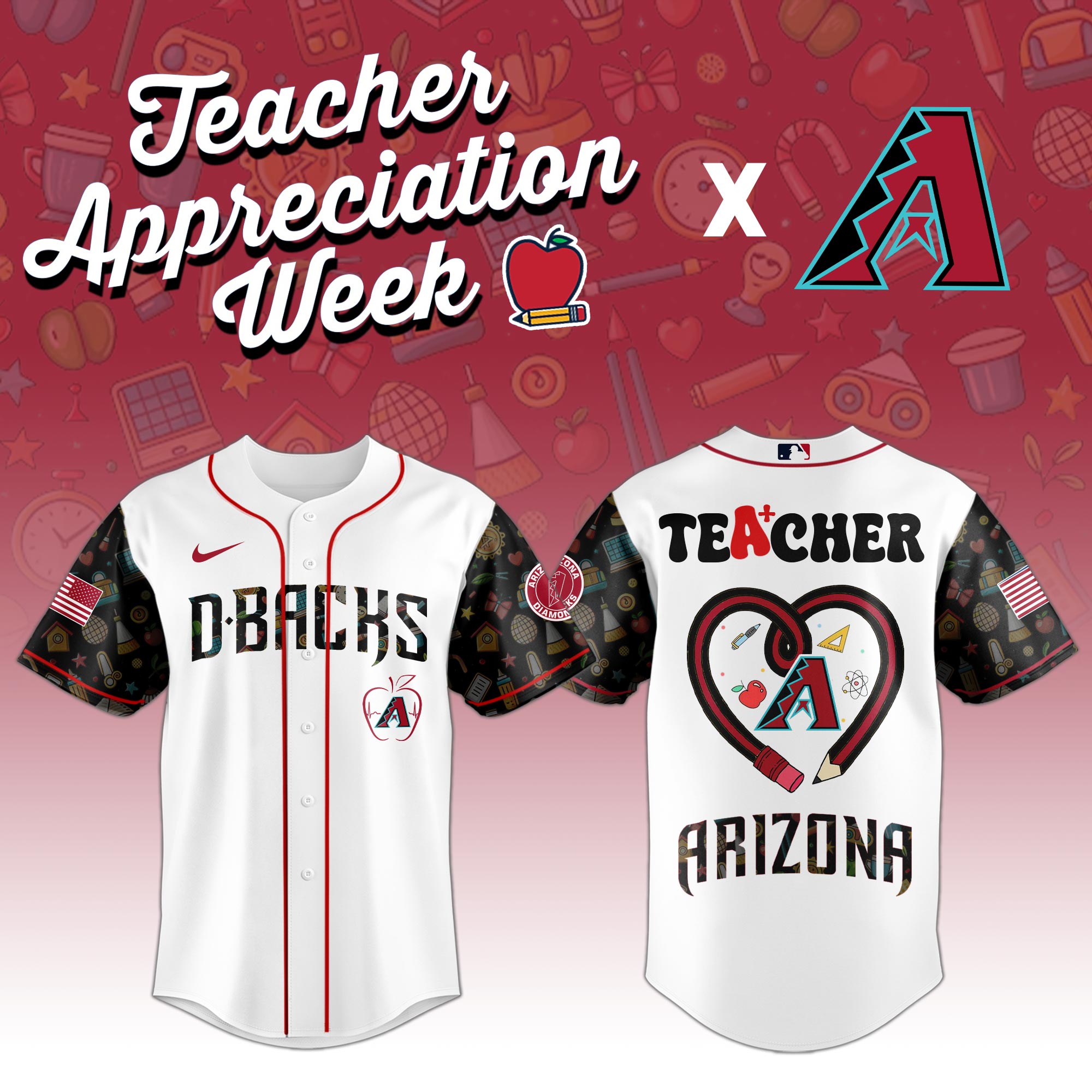 Arizona Diamondbacks MLB X Teacher Appreciation Week Personalized Baseball Jersey For Fans