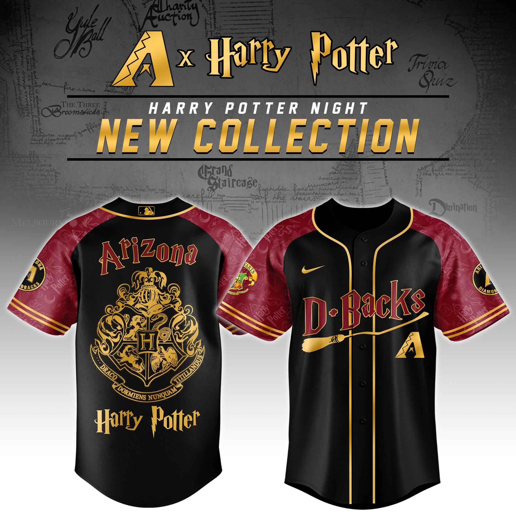 Arizona Diamondbacks X Harry Potter Night Jersey MLB Baseball Fan Merch Gifts For Him