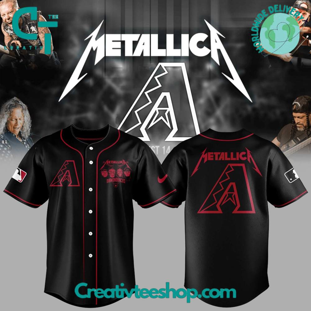 Arizona Diamondbacks x Metallica Special Black Baseball Jersey