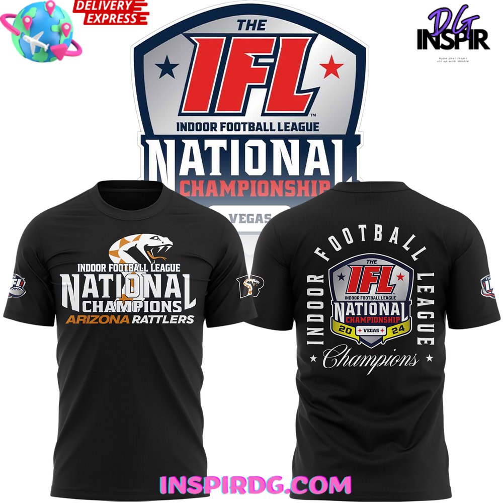 Arizona Rattlers 2025 IFL National Champions Black T-Shirt Premium Merchandise