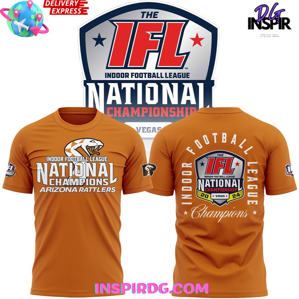Arizona Rattlers 2025 IFL National Champions Orange T-Shirt Premium Merchandise