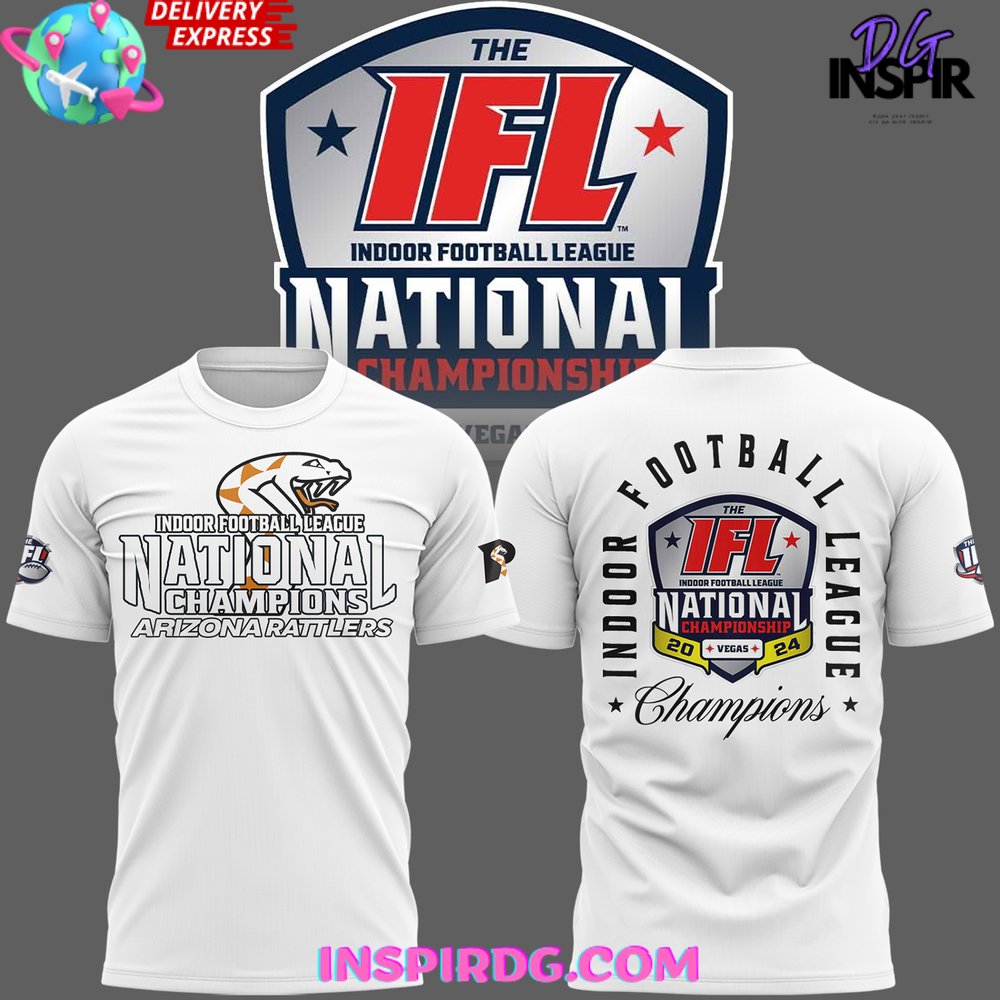 Arizona Rattlers 2025 IFL National Champions White T-Shirt Premium Merchandise