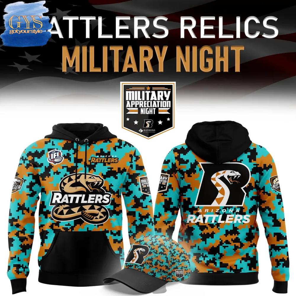 Arizona Rattlers 2025 Military Night Limited Edition Hoodie Premium Merchandises
