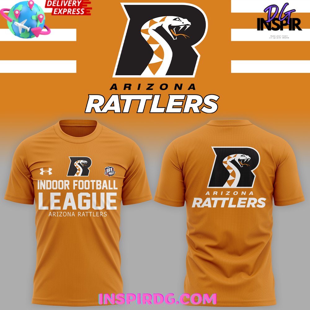 Arizona Rattlers Indoor Football League Team Orange T-Shirt Premium Merchandise