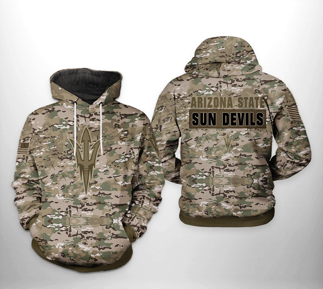 Arizona State Sun Devils NCAA Camo Veteran Hoodie  Zip Hoodie