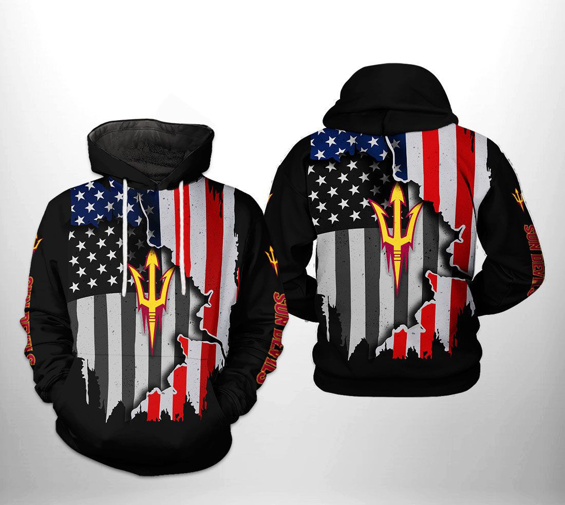 Arizona State Sun Devils NCAA US Flag Hoodie  Zip Hoodie Version 2853