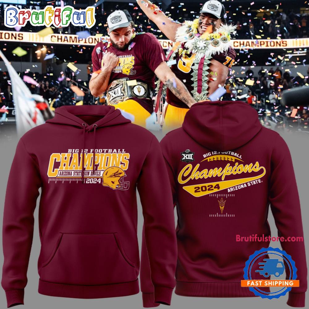 Arizona State University Football 2024 Big 12 Champions Hoodie Shirt