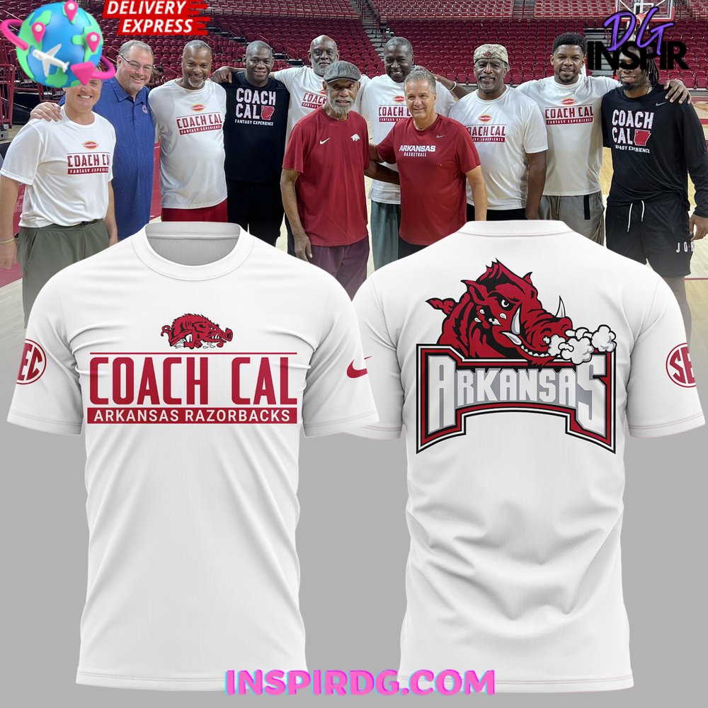 Arkansas Razorback Coach John Calipari 2025 White T-Shirt Gift For Sport Music Fans