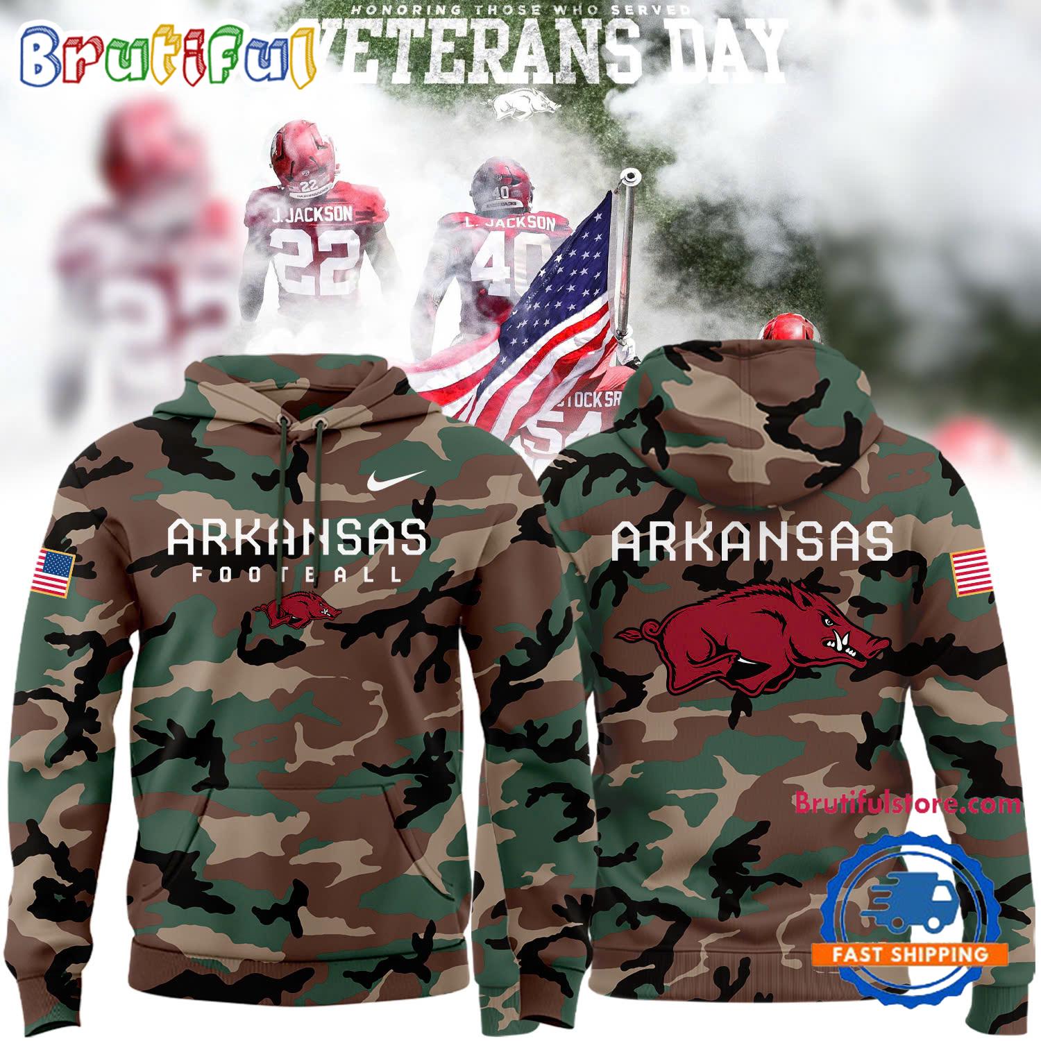 Arkansas Razorback Football 2024 Military Appreciation Limited Edition Hoodie