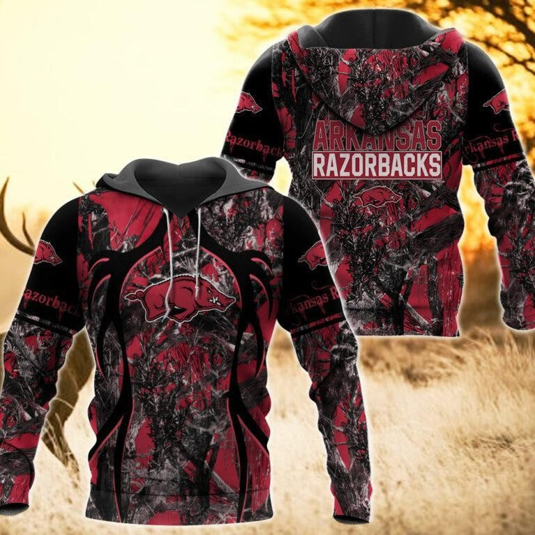 Arkansas Razorbacks Camo Hunting 3D printed Sweatshirt Hoodie Zipped Hoodie