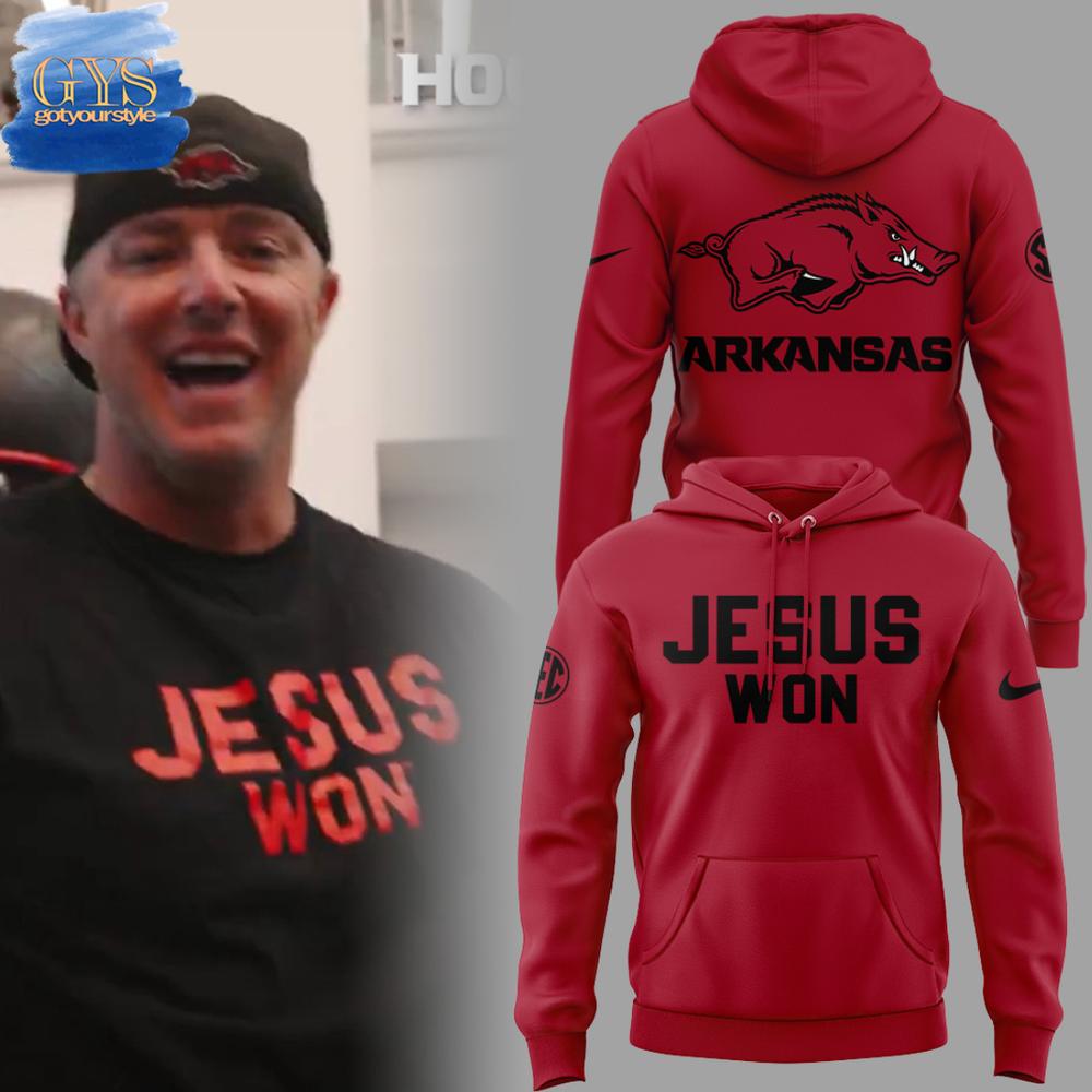 Arkansas Razorbacks Jesus Won Hoodie Premium Merchandises