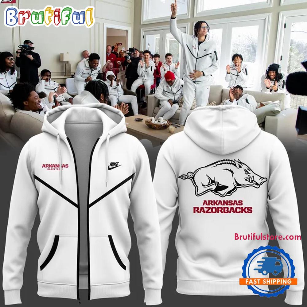 Arkansas Razorbacks Mens Basketball 2025 Zip Hoodie