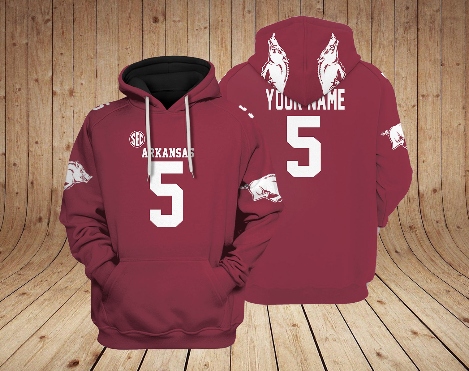 Arkansas Razorbacks NCAA Custom 3D Hoodie PT24060