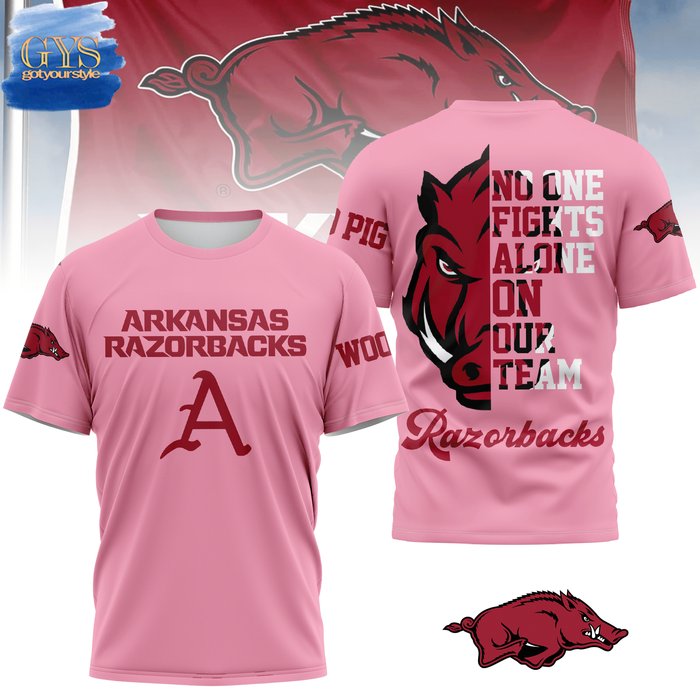 Arkansas Razorbacks No One Fights Alone Limited Pink Shirt Premium Merchandise