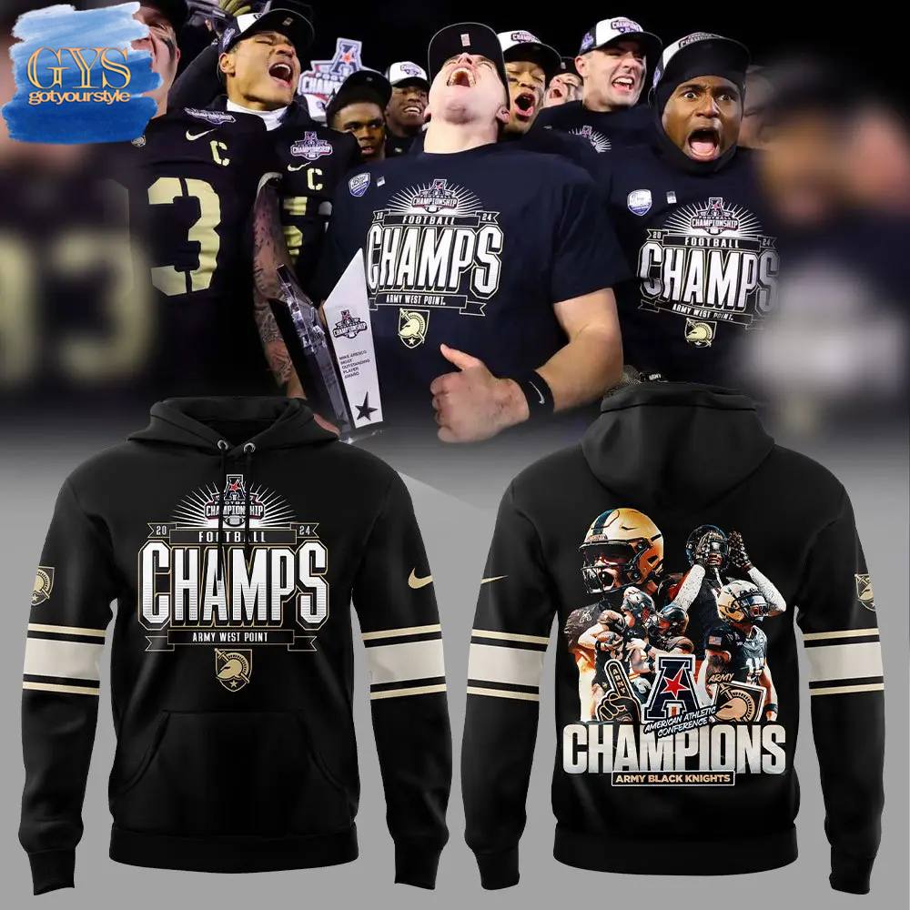 Army Black Knights 2024 AAC Football Conference Champions Hoodie Set