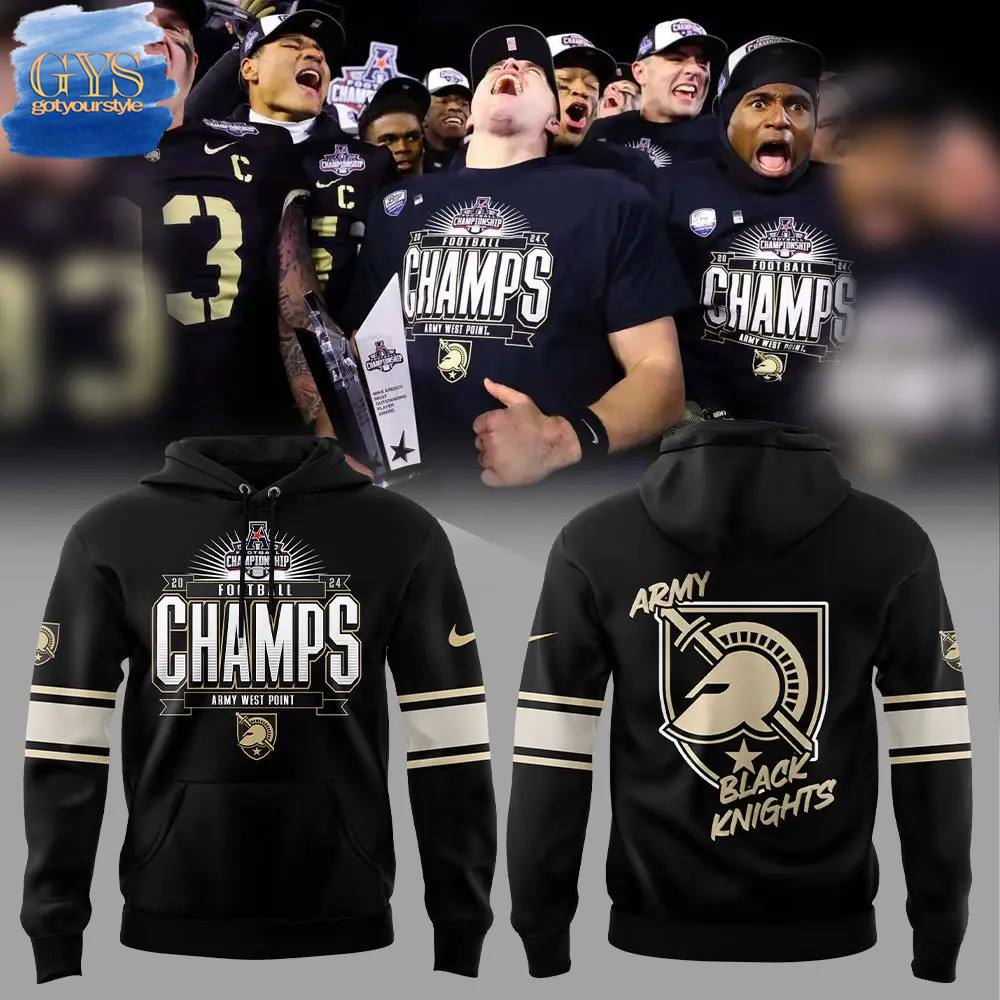 Army Black Knights 2024 AAC Football Conference Champions Limited Edition Hoodie