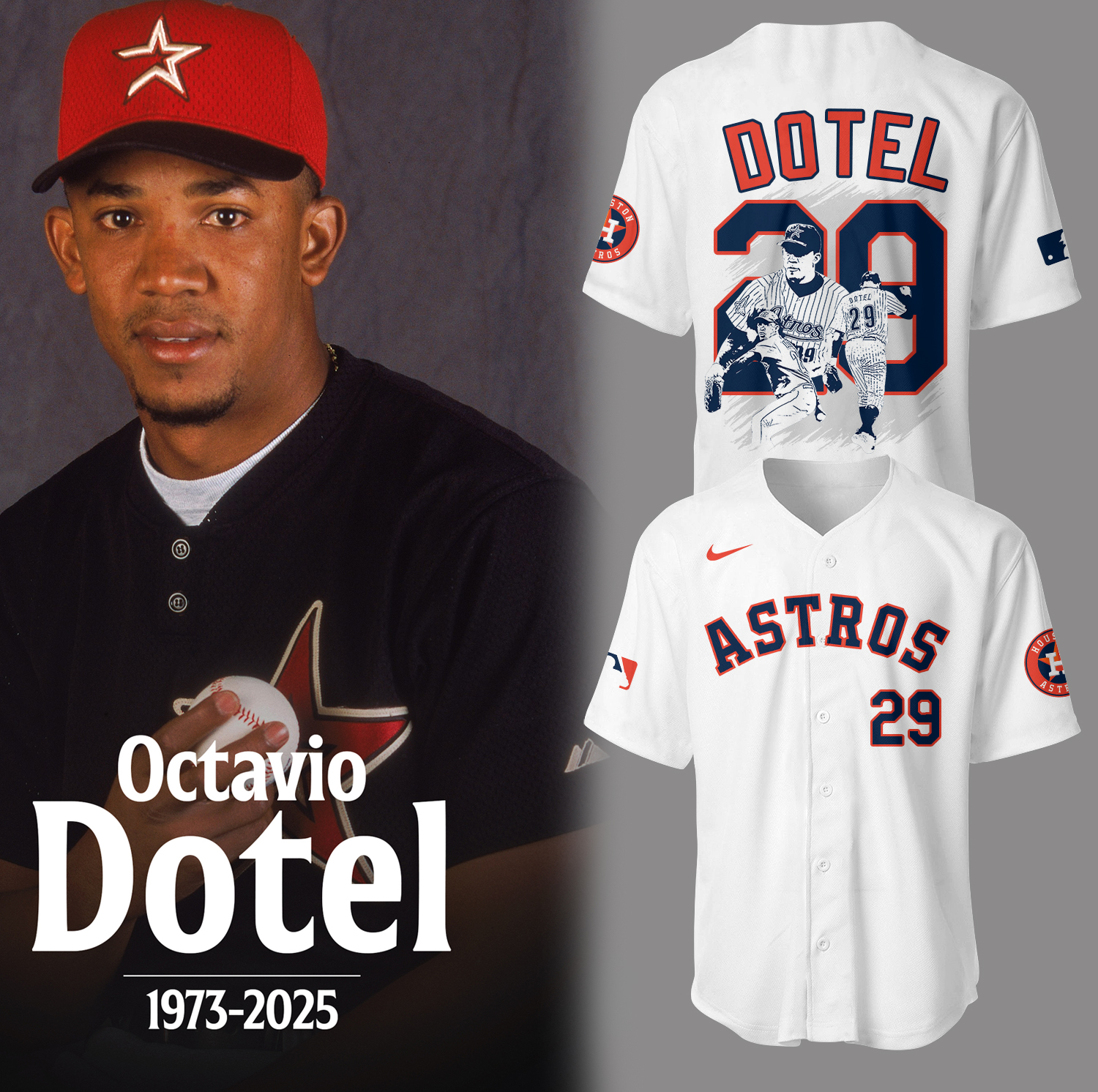 Astros Baseball 2025  Rip Octavio Dotel Jersey Gifts For Baseball Fans