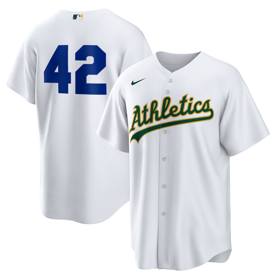Athletics  White Home 2025 Jackie Robinson Day  Jersey Cool Baseball Gifts