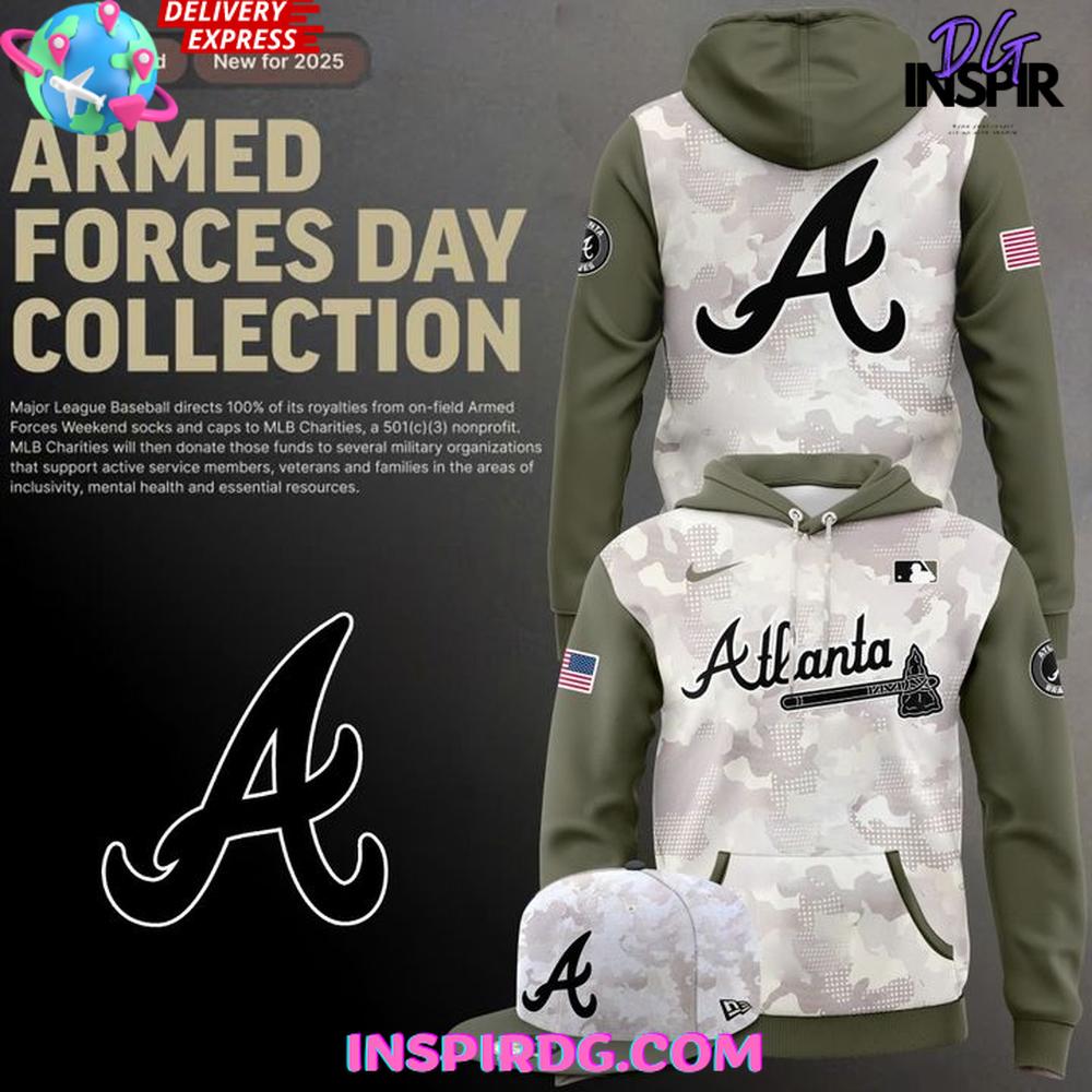 Atlanta Braves 2025 Armed Forces Day Collection Hoodie T-shirt