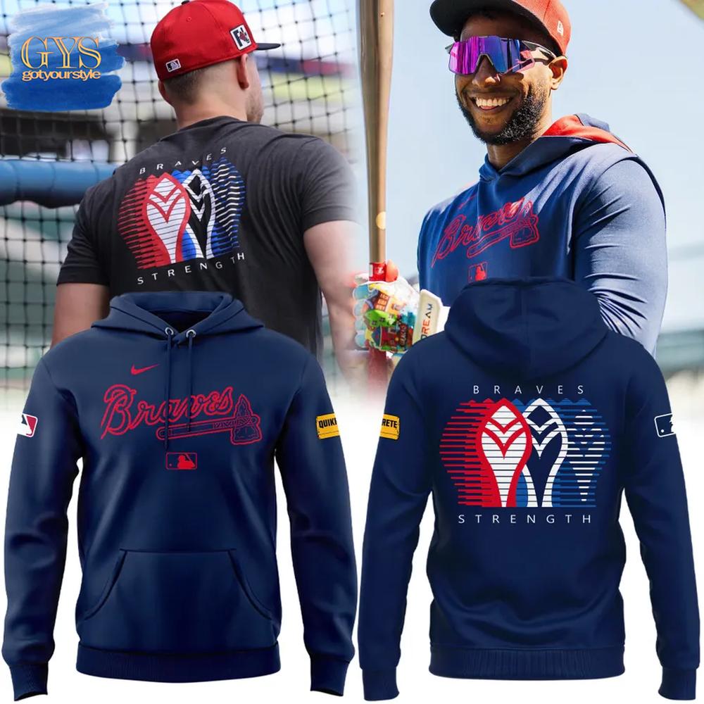 Atlanta Braves Baseball Braves Strength Navy Hoodie Premium Merchandise