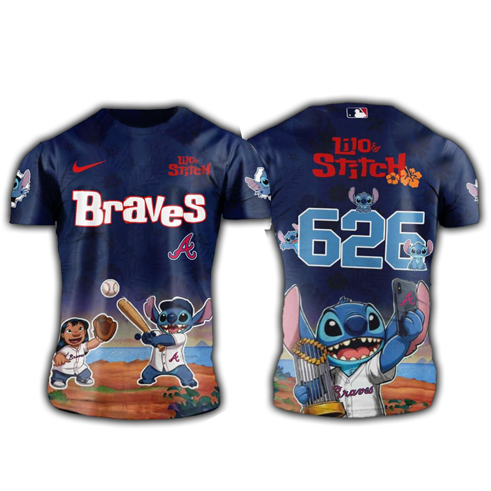Atlanta Braves Lilo And Stitch 626 Shirt Atlanta Braves Merch Fatherâ€™s Day Gifts For Husband