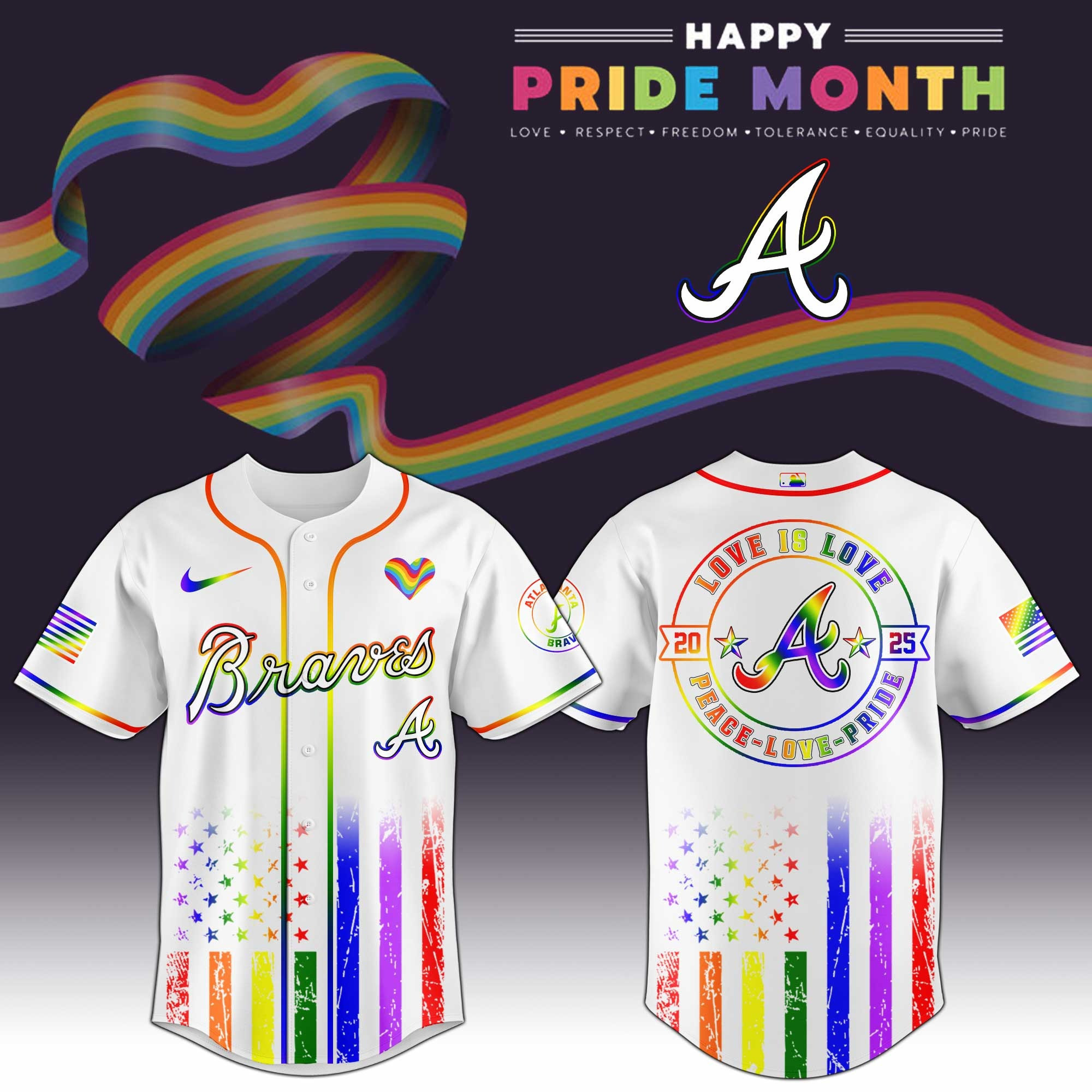 Atlanta Braves MLB x Happy Pride Month Jersey 2025 Gift For Sport Lovers