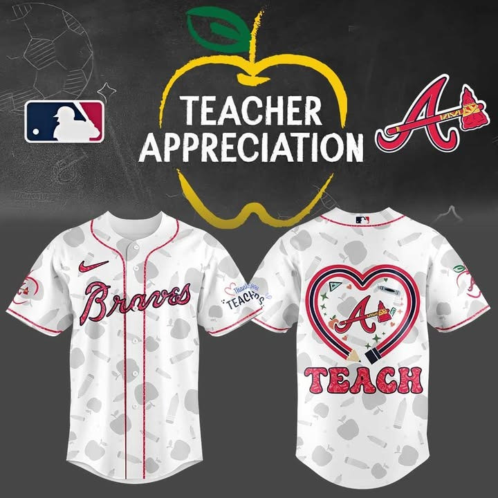 Atlanta Braves Teacher Appreciation Jersey MLB Merch Honor Teachers Day Baseball Fan Gifts