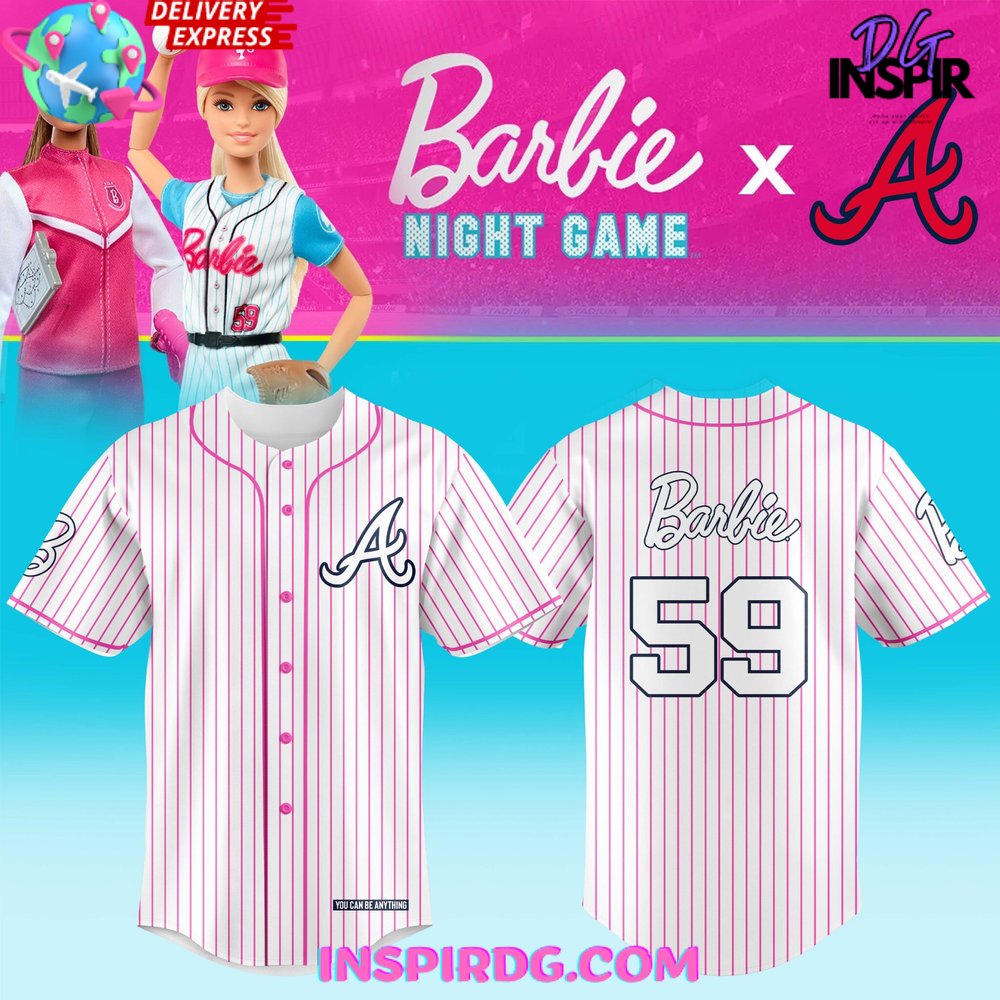 Atlanta Braves x Barbie Night Game 2024 Stripe Baseball Jersey 