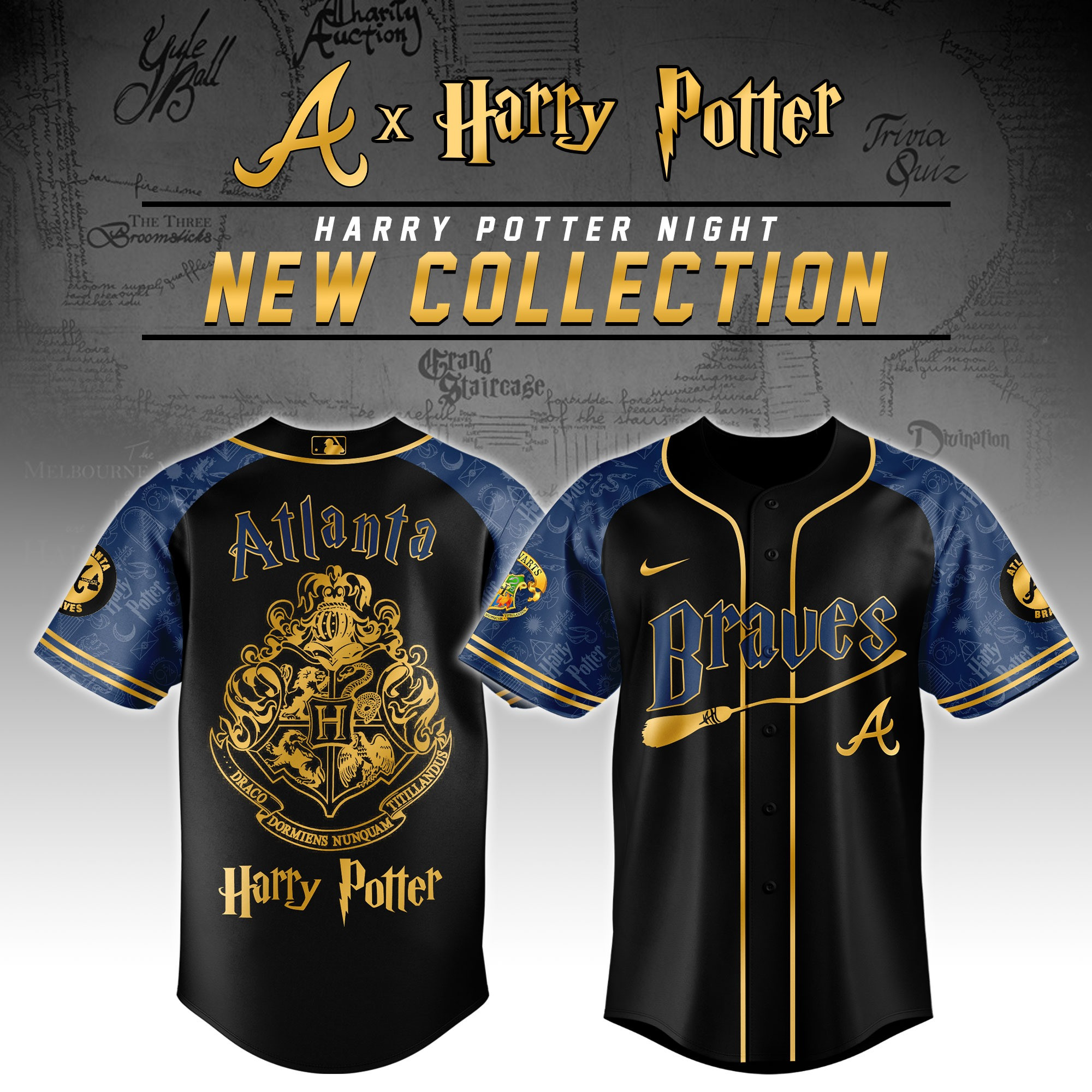 Atlanta Braves X Harry Potter Night Jersey MLB Baseball Fan Merch Gifts For Him