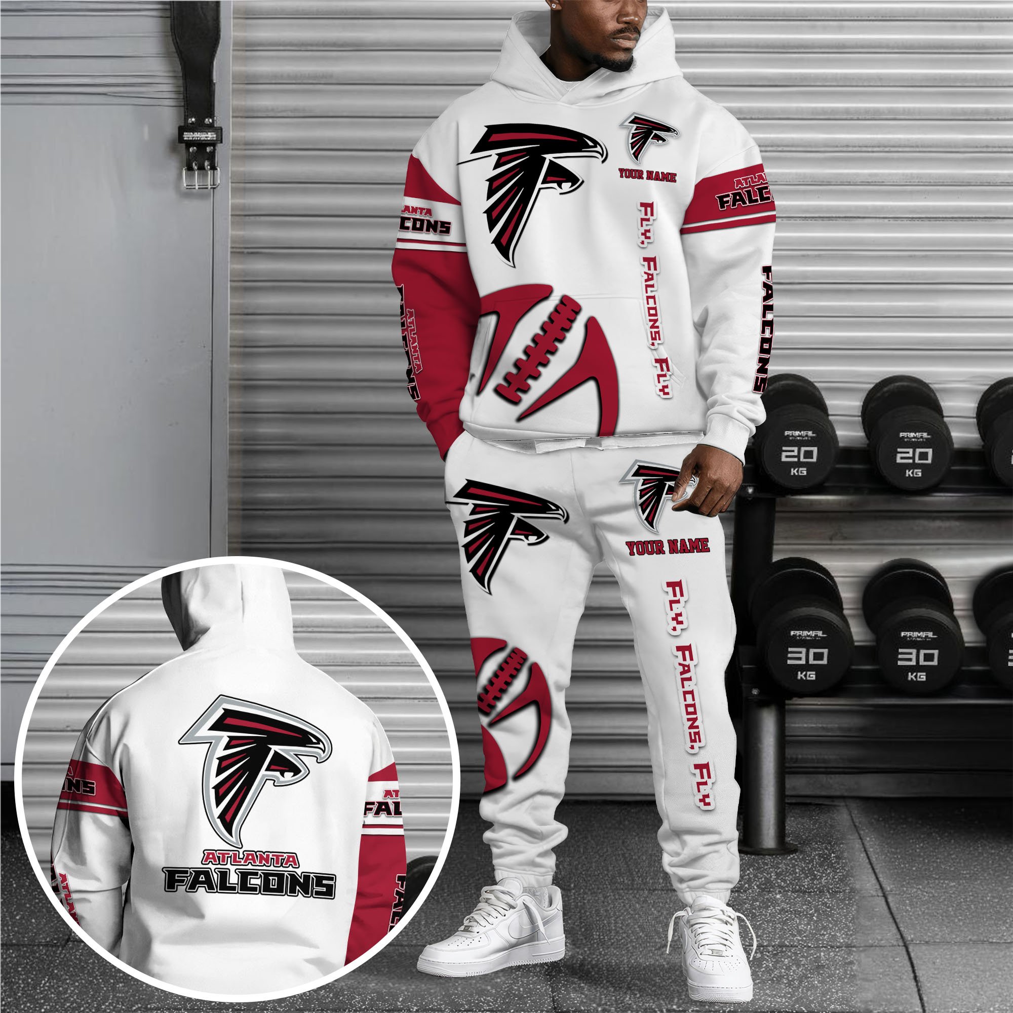 Atlanta Falcons Hoodie Sweatpants Set Custom Your name, Sport Hoodie Sweatpants Set, Sport Gifts For Fan Premium Merchandise