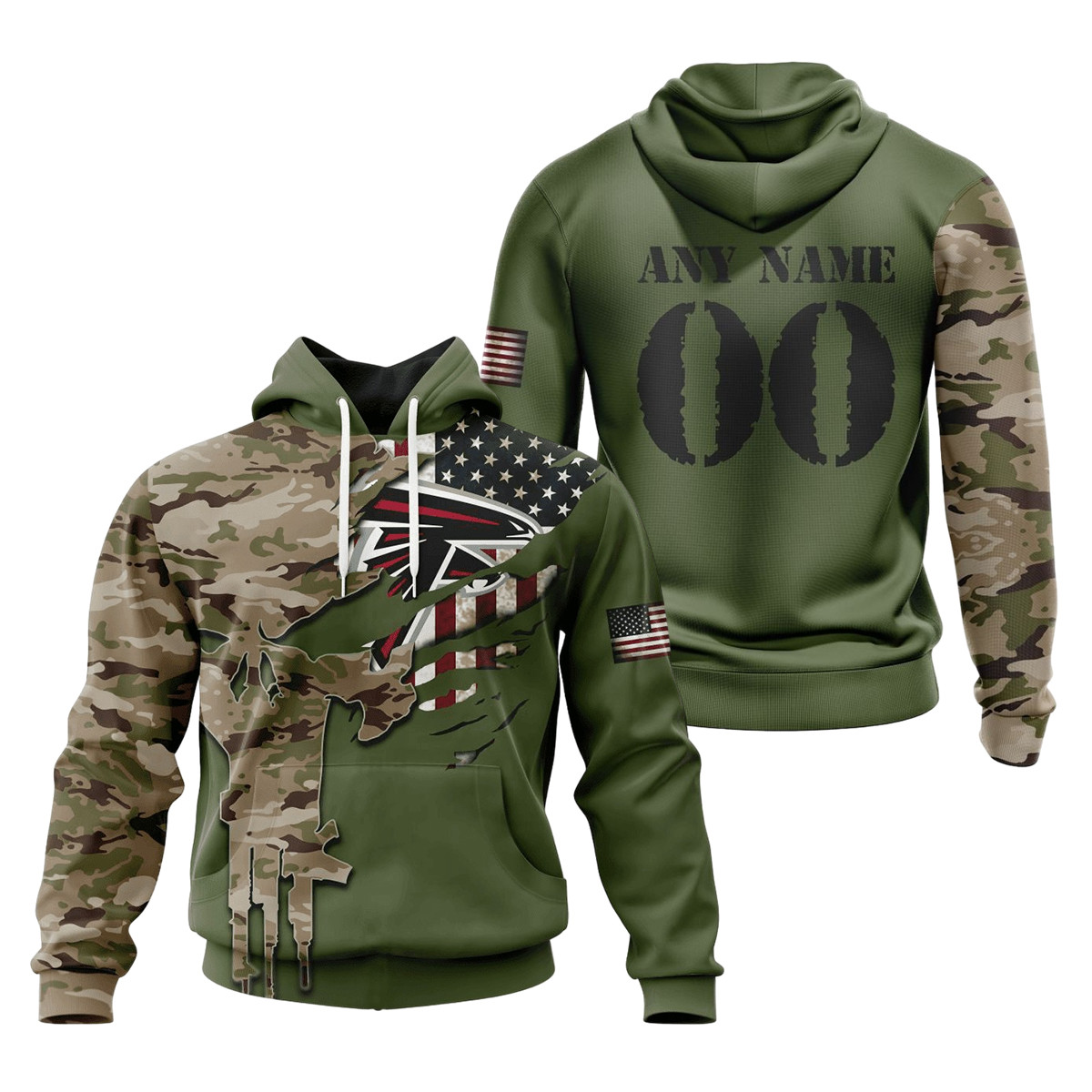 Atlanta Falcons Special Camo Design 3D printed Sweatshirt, Hoodie, Zipped Hoodie Premium Merchandise