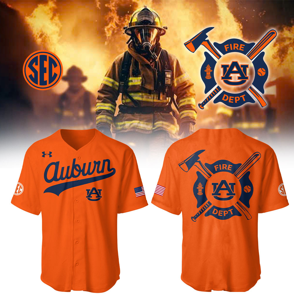 Auburn Baseball x Firefighter Appreciation Night Jersey Gifts For Baseball Fans