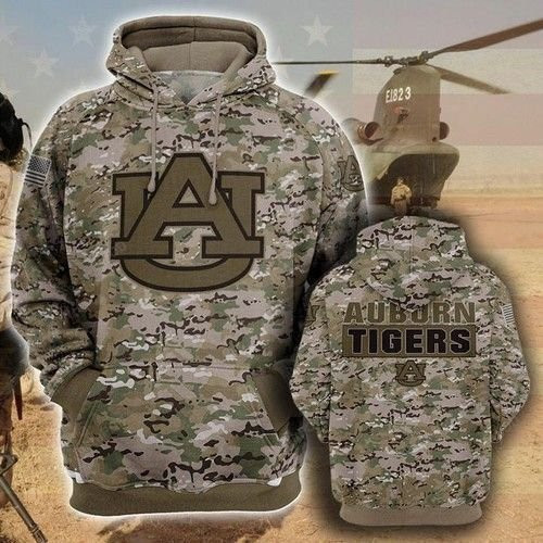 Auburn Tigers Camo Pattern Printed Hoodie  Zip Hoodie Version 2916