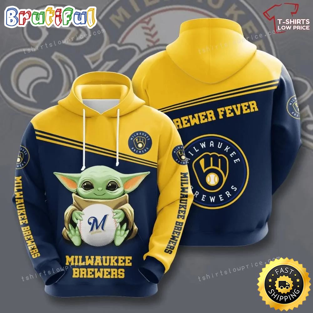 Baby Yoda Milwaukee Brewers 3d Full Printing Hoodie For Men And Women