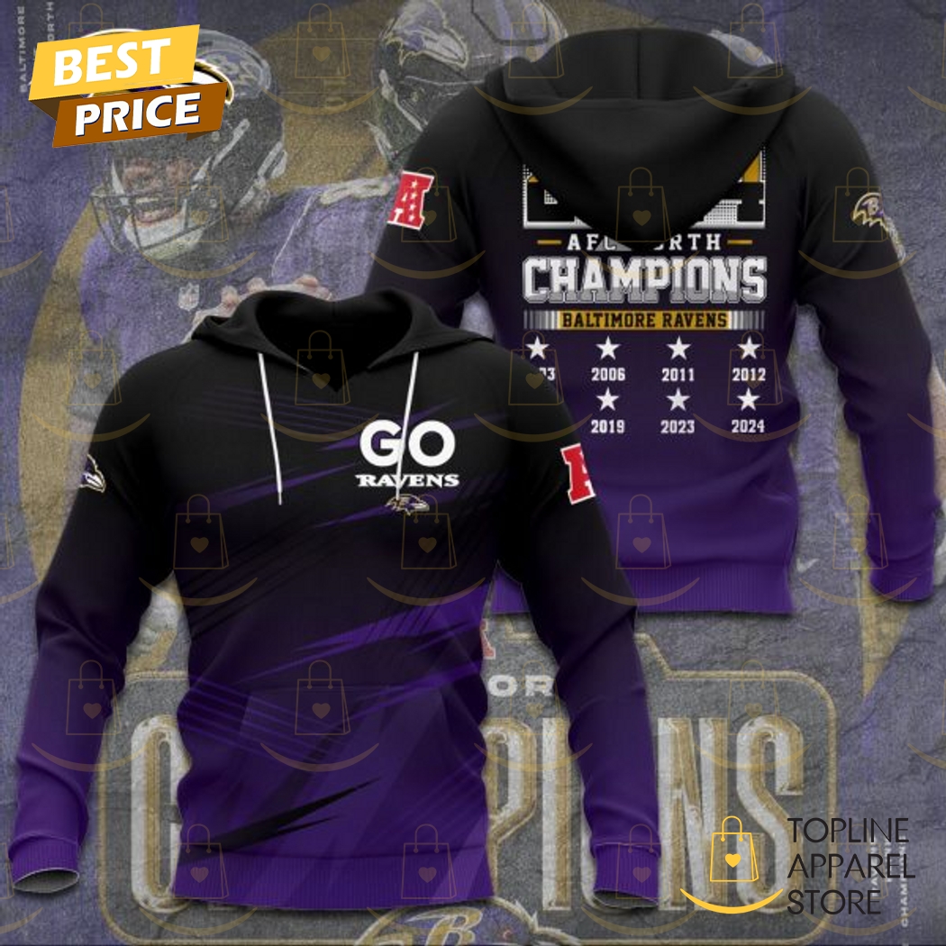 Back To Back 2024-2025 AFC North Champs Baltimore Ravens Hoodie