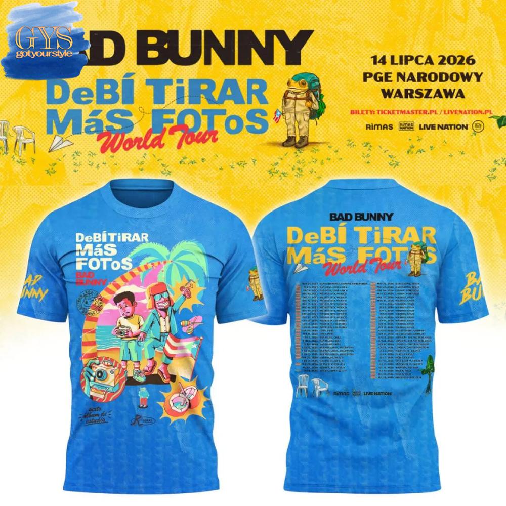 Bad Bunny DeBÃ TiRAR MÃ¡S FOToS World Tour T-Shirt Premium Merchandise
