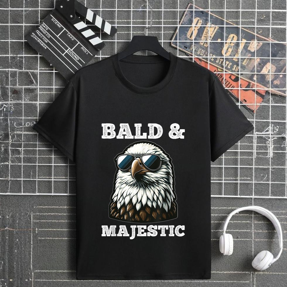Bald & Majestic Sexy Bald Guy Funny Dad T-Shirt