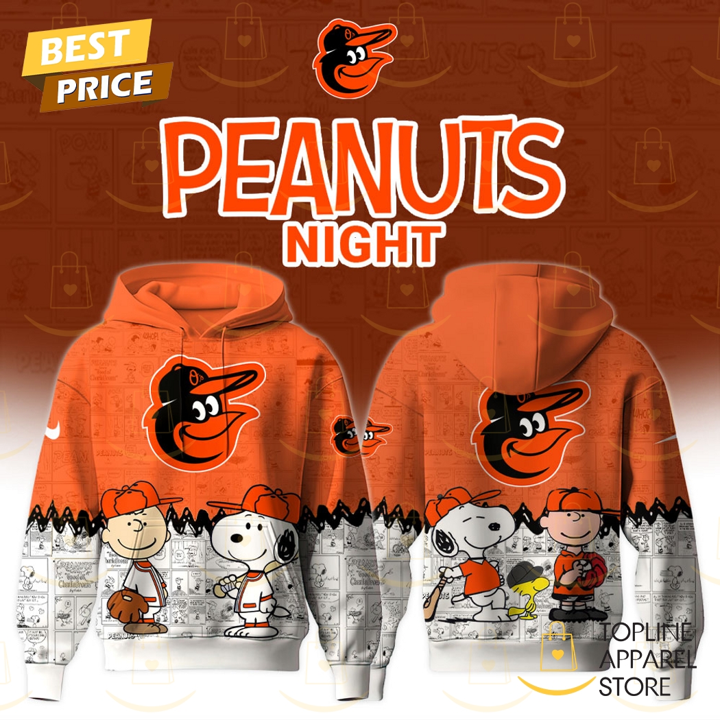 Baltimore Orioles 75th Anniversary Of Peanuts Snoopy Hoodie Premium Merchandise